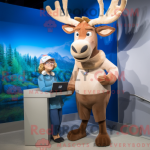 Uma máscara de estilo elegante com roupas e fechos em Capri - Alces mascotes - REBROKO_356734 - RedBrokoly.com