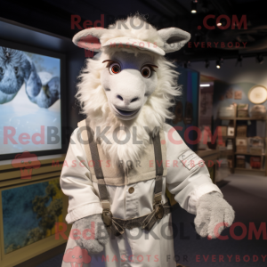 Sølv angora geit maskot...