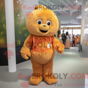 Tan Orange maskot kostume...