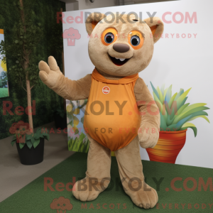 Tan Orange mascot costume...