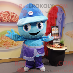 Máscara de sushi azul...