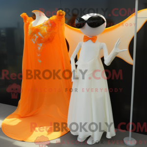 Orange Manta Ray mascot...