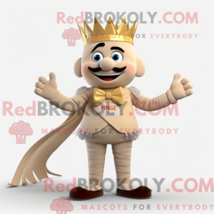 Beige King-maskotdraktfigur...