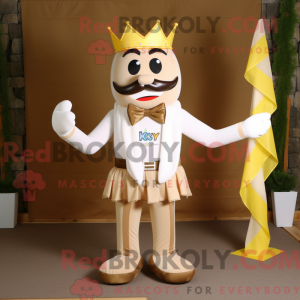 Beige King-maskotdraktfigur...