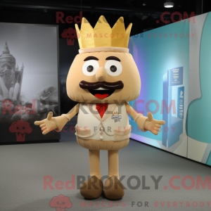 Beige King-maskotdraktfigur...