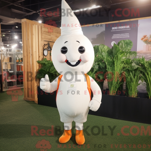 White Carrot mascot costume...