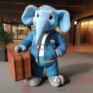 Sky Blue Elephant mascotte...