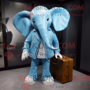 Sky Blue Elephant maskot...