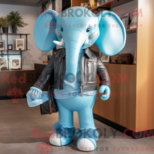 Sky Blue Elephant maskot...