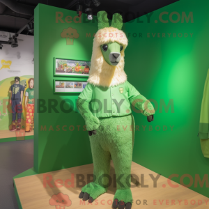 Groen lama-mascottekostuum...
