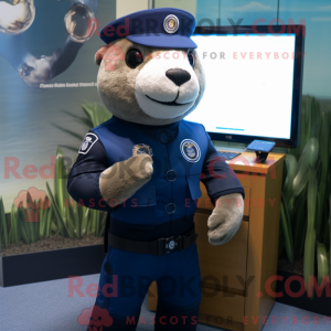 Navy Otter mascottekostuum...