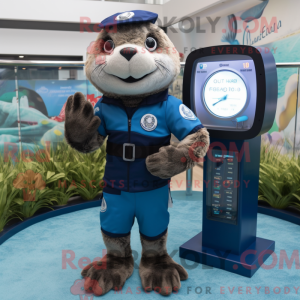 Navy Otter mascottekostuum...