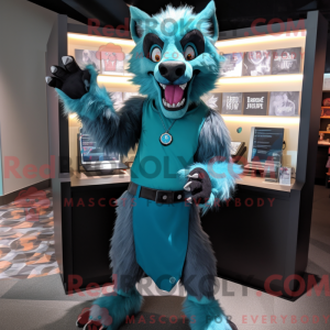 Turquoise Werewolf mascot...