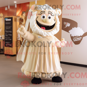 Beige steak mascottekostuum...