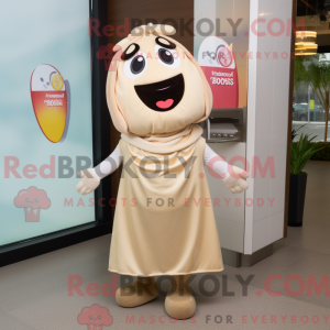 Beige steak mascottekostuum...