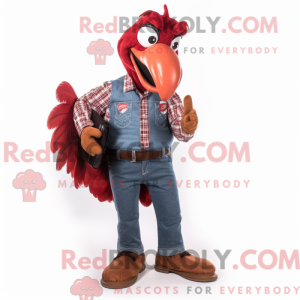 Red Turkey mascot costume...