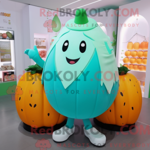 Turkis melon maskot kostume...