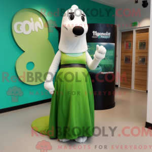 Green Ermine mascot costume...