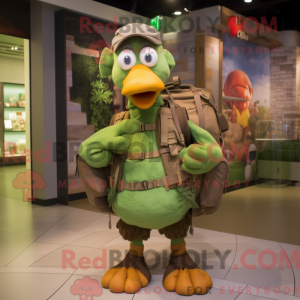 Grønn Tyrkia maskot drakt...