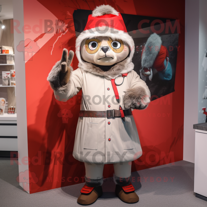 nan Knife Thrower mascot costume character dressed with a Parka and Brooches