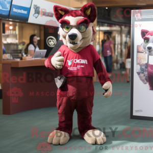 Maroon Dingo maskot kostume...