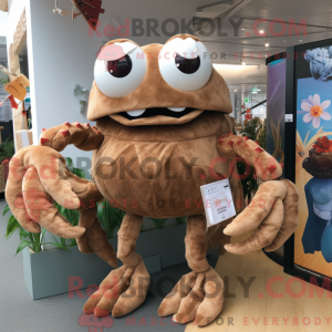 Brun krabbemaskotdraktfigur...