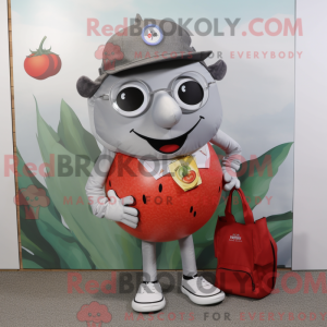 Grå tomat maskot kostume...