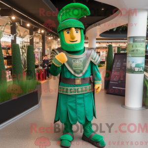 Green Roman Soldier mascot...