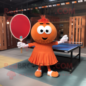 Rust Ping Pong Table mascot costume character dressed with a Pleated Skirt and Keychains