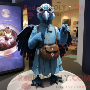 Blue Vulture maskot kostume...