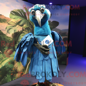 Blue Vulture maskot kostume...