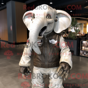 Hvid elefant maskot kostume...