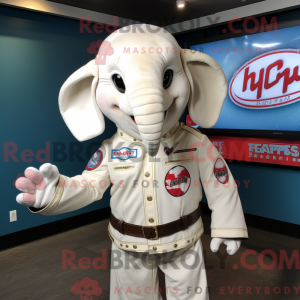 Hvid elefant maskot kostume...