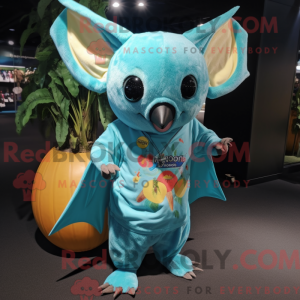 Turquoise Fruit Bat mascot...