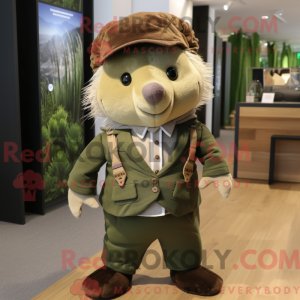 Olive Hedgehog Maskottchen...