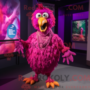Magenta Hens mascot costume...