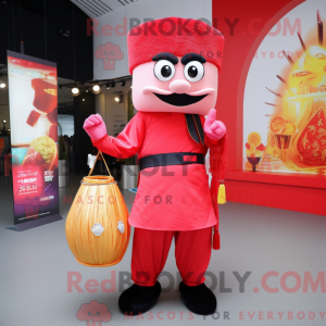 Red Pad Thai maskot kostume...