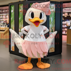 Peach Swans mascot costume...