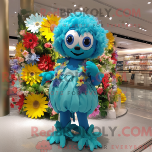 Cyan Bouquet Of Flowers...