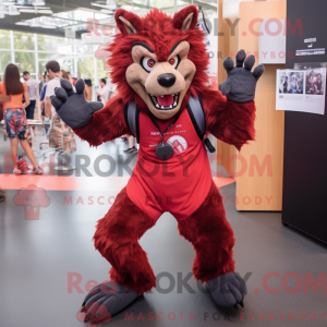Red Werewolf mascot costume...