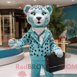 Blågrøn Leopard maskot...