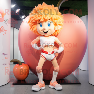 Peach Cupid mascot costume character dressed with a Joggers and Anklets