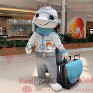Grå Dolphin maskot drakt...