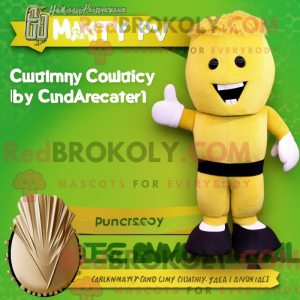 Gold Celery mascot costume...