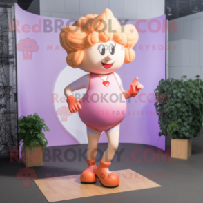 Peach Cupid mascot costume character dressed with a Joggers and Anklets