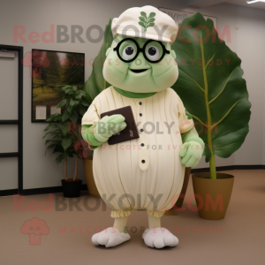 Cream Cabbage Leaf maskot...