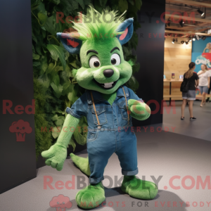 Grøn Skunk maskot kostume...