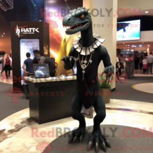 Black Utahraptor mascot...
