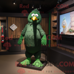 Fantasia de mascote de Melro-verde com macacão e palmilhas - Mascotes melro - REBROKO_357384 - RedBrokoly.com