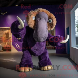 Lila Mammut Maskottchen...